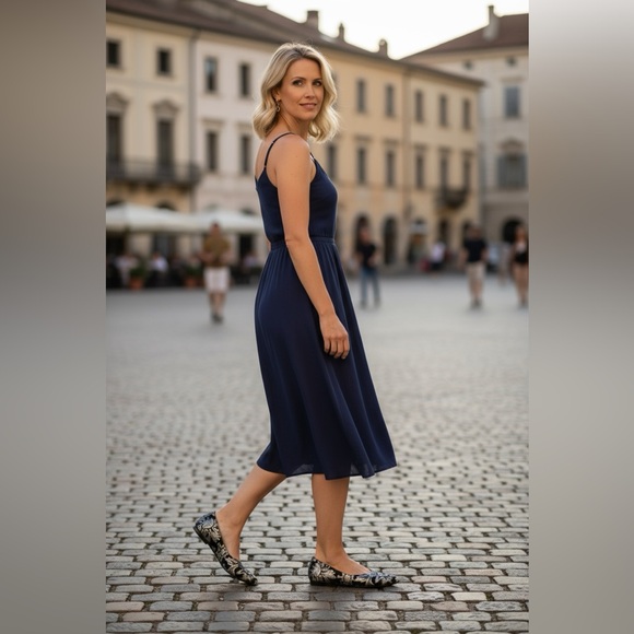 Corso Como Black Silver Metallic Brocade Pointed Toe Flats Women’s Size 11 - Picture 5 of 17